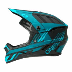 Oneal BACKFLIP Helmet STRIKE V.23 Black/teal -Fahrradzubehör Geschäft 0500 75 left side