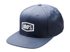 100% Icon AJ Fit Snapback Hat - Heather Charcoal