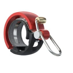 KNOG Oi Luxe Fahrradklingel - Schwarz/Rot - Small, 22.2mm