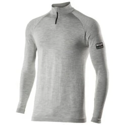 SIXS Langarm Funktions T-Shirt TS13 Merino - Grau