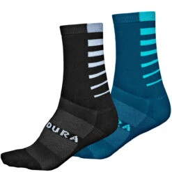 Endura CoolMax Race Stripe Socken - Schwarz/Blau