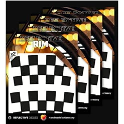 Pack Of 4 Reflective Rim Checker - Schwarz -Fahrradzubehör Geschäft Unbenannt 3pAI1IsGmGVe2b